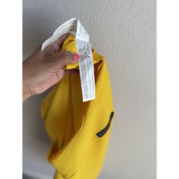 ZARA Women's Open Back Yellow Ruffle Cape Mini Dress Size Small Modest‎ - Picture 12 of 12